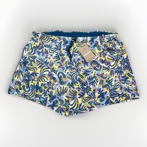 Patagonia Women's Baggies 5" Shorts Sz Large Wild Botanist Tidal Teal Outdoor